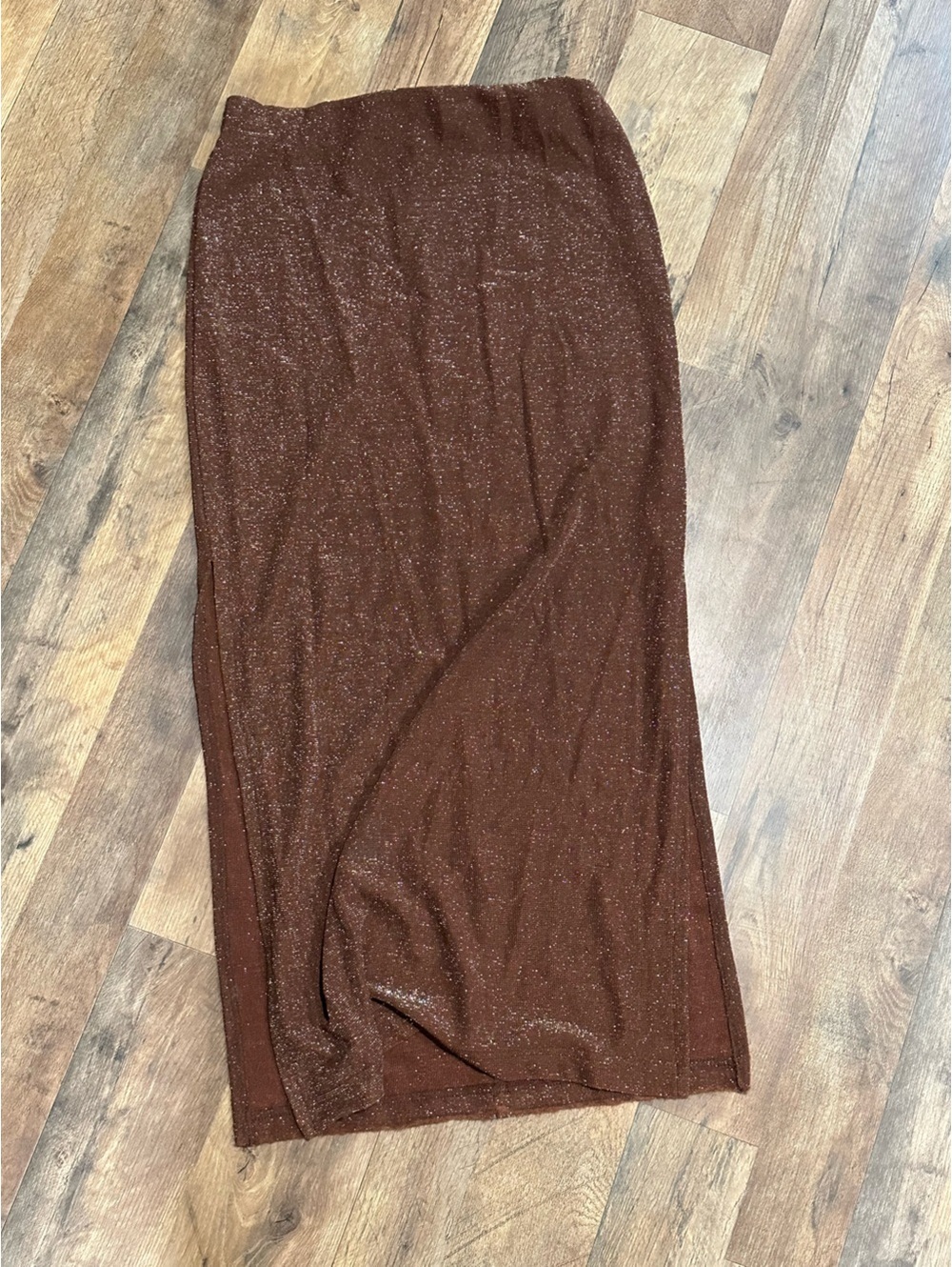 Y2K Charlotte Russe sparkly Brown Midi Skirt